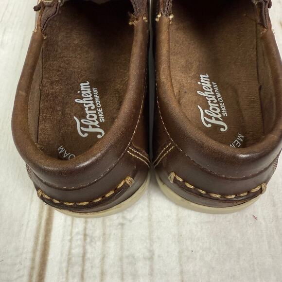 Florsheim Kids Brown Leather Memory Foam Slip On Loafers Size 11C - Picture 3 of 6